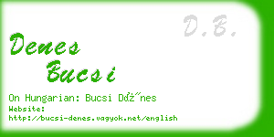 denes bucsi business card